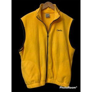 Cheerios XL (read) Akwa yellow‎ black fleece vest